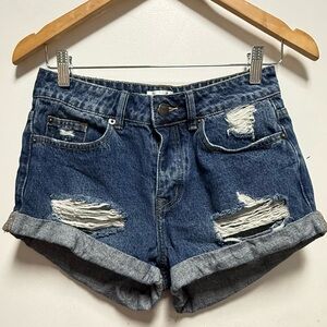 Muse Blue Distressed Jean Shorts Size 26